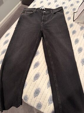 Re/Done Womens Black Slim Straight Jeans